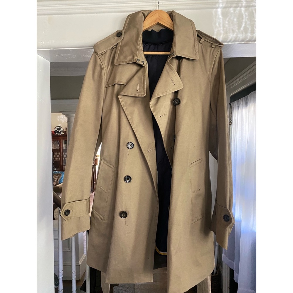Khaki Banana Republic trench coat